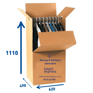 moving box wardrobe with rail